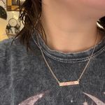 LC Lauren Conrad Lauren Conrad LC Elegant Pink and Gold Bar Necklace Floral Photo 3