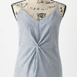 Staccato Blue White Striped Twist Front Tank Top Sz M Rayon Photo 0