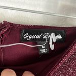 Crystal Doll NWOT  Red Sparkle High Slit Maxi Skirt sz M Photo 3