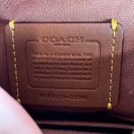 Coach Camera Bag In Signature Canvas With Heart Print Tan Brass Red Coated Photo 8