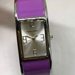 Vernier cuff bangle bracelet watch silver purple tone 20mm quartz 7” running Photo 1