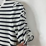 Kate Spade | Navy & White Stripe Ruched Short Sleeve M Photo 1