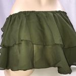 Zuliana Size Small Dark Green Ruffle Tie Skirt. Made In USA. New With Tags. Photo 2