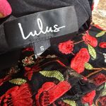 Lulu's Black and Red Wrap Jumpsuit with Floral Print Photo 6