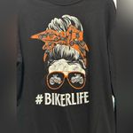 Biker Life Long Sleeve Tee Shirt Harley Davidson Like Motorcycle (241) Black Size L Photo 1