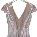 Dress the Population  Sabrina Pink and Silver Sequin Lace Romper Size S Photo 6