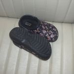 Crocs  Black Floral size 7 women’s Clogs fur inside Photo 3