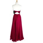 La Femme  Strapless Prom Formal Dress Gown Cranberry Size 6 NWT Photo 4