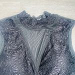None Black floral lace sheer bodysuit top Photo 6