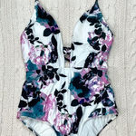 Modcloth  The Pamela One-Piece Swimsuit in White Floral Photo 0