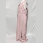 TFNC New Plus Pleated Chiffon Slit Maxi Bridesmaid Dress Pink Mink Size 18 Photo 10