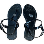  Logo Pansy Jelly Thong Sandals Flat Black Sz 8B EU38 w/Coach Hangtags Photo 0