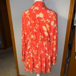 Free People  Ruthie Coral Floral Print Button Front Mini Shirt Dress flowy Large Photo 6