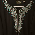 Bob Mackie Wearable Art Embroidery Short Sleeved Abstract Midi Dress Size M NEW Photo 4