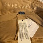 American Eagle  stretch pleated mini skort size 10 NWT Mid rise Tan Photo 5