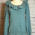 Lauren Ralph Lauren 100% Cashmere Ruffle Neck Sweater Women's M Blue Size M Photo 0