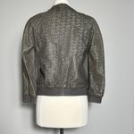 MARNA RO Embroidered Sparkling Bomber Jacket Size Small Gray Photo 1