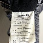 Speedo One Piece Swim Suit Black Space Dye 10 Black White Medium Photo 3