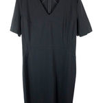 Ava Aiden Size 12 Dress Black Shift Short Sleeve Knee Length Back‎ Zip NWT 497 Photo 0