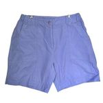 Woolrich Women’s Sz 14 Periwinkle Flat Front Edda 100% Cotton Bermuda Shorts Photo 0