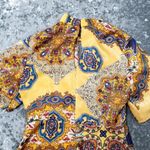 ZARA  Satin High Neck Paisley Yellow Midi Dress Size: S Photo 6