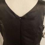 JJ's House J.J’s House| Black  Sheath V-Neck Knee-Length Satin Dress with crystal brooch. Photo 7