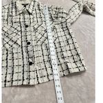 EXPRESS  Shacket Women's Large Off-White Black Checkered Long Sleeve Button Front Photo 7