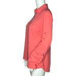 EXPRESS Shirt Womens Small Coral Pink Chiffon Portofino Office Business Casual Photo 2