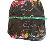 Floral Black Bible Cover with Inspirational Quote Photo 3