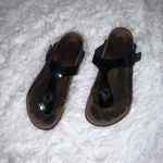 Birkenstock  Glossy Thong Flip Flop Sandal size 38 Black Photo 1