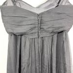 Amsale Gray Flowy Silk Ruched Bust Maxi Dress Size 4 Photo 14