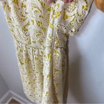 Greylin Anthropologie Valencia Lace Fit and Flare Yellow and White Cotton Dress Photo 7