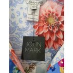 John Mark Printed Oversized Wire Collar Short Dolman Sleeve Top Sz S/M Blue Size M Photo 3