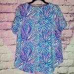 LULU B NEON BOLD COLORFUL ABSTRACT LARGE PINEAPPLE PRINT UPF 50 TEE XL Pink Photo 1