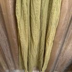 Mahina  Hawaii Olive Green Crochet Top Boho Eyelet Maxi Dress Medium Photo 1