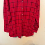 Isaac Mizrahi Live Flannel Shacket Plaid Women’s Medium Red Pockets Long Sleeve Photo 2