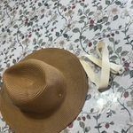 J.Crew  Packable straw hat Brown Wide-Brim Hat with white Band M-L Photo 5