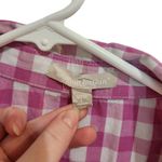 Woman Within  Casual Button Up Shirt Short Sleeve Pink Checkered Size XL 18/20 Photo 5