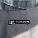 ZARA NWOT  Metallic Silver Laminated Pewter Wrap Mini Dress Sz XS Photo 10