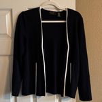 Dana Buchman  Dark Blue Cardigan with Light Trim Photo 0
