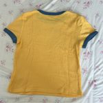 SO  waffle knit ringer tee embroidered daisies Photo 2