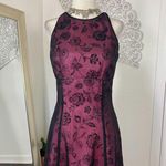 Early 2000's Whimsygoth Black Pink Purple Mesh Rose Crushed Velvet Prom Dress S Photo 1