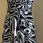 Anne Klein Black & White Graphic Circles Sleeveless V Neck Empire Waist SZ S Photo 0