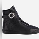 AGL Gemma High Black Leather Jewel Buckle High Top Sneakers 9 Photo 1
