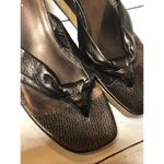 Nine West Size 7.5 Thong Sandal Brown Copper from Photo 1