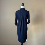 Calvin Klein | Navy Blue Button Down Roll Tab Sleeve Dress Sz 6 Photo 6