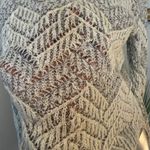 Lucky Brand Womens Metallic Silver Chevron Stripe Open Knit Sweater Size Small Photo 5