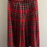 Pendleton Vintage  Red Tartan Plaid 100% Virgin wool pleated skirt Size 12 Petite Photo 4