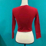 ZARA  stretchy red long sleeve cropped top in size medium/large Photo 1