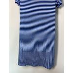 cupio  Women's Striped Scoop Neck Cold Shoulder Shift Dress Blue & White Small Photo 2